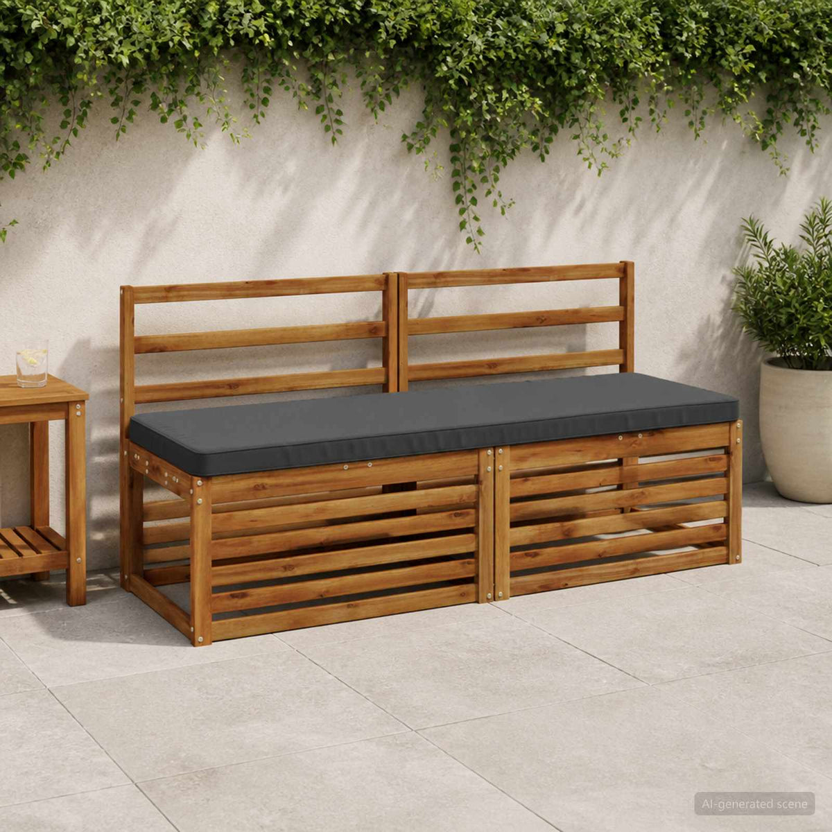 2-Piece Bench Cushions VUGHT 2 pcs 100% Polyester Anthracite
