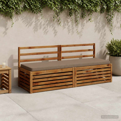 2-Piece Bench Cushions VUGHT 2 pcs 100% Polyester Taupe