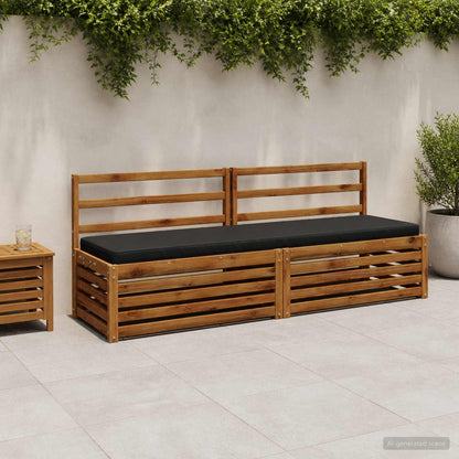 2-Piece Bench Cushions VUGHT 2 pcs 100% Polyester Black