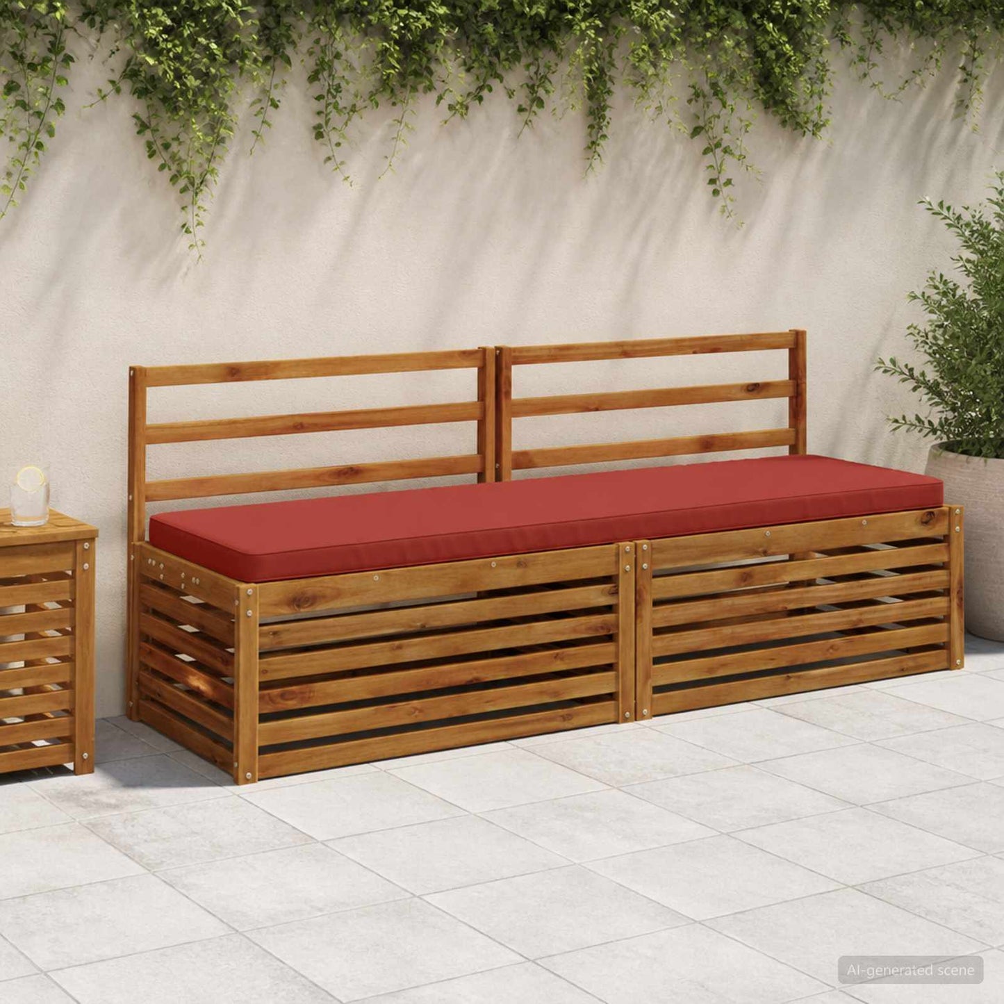 2-Piece Bench Cushions VUGHT 2 pcs 100% Polyester Red