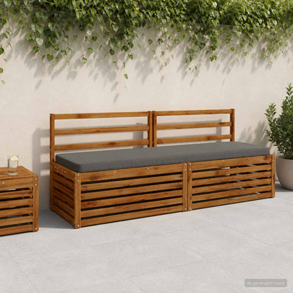 1-Piece Bench Cushion VUGHT 100% Polyester Grey 200 x 50 x 5 cm