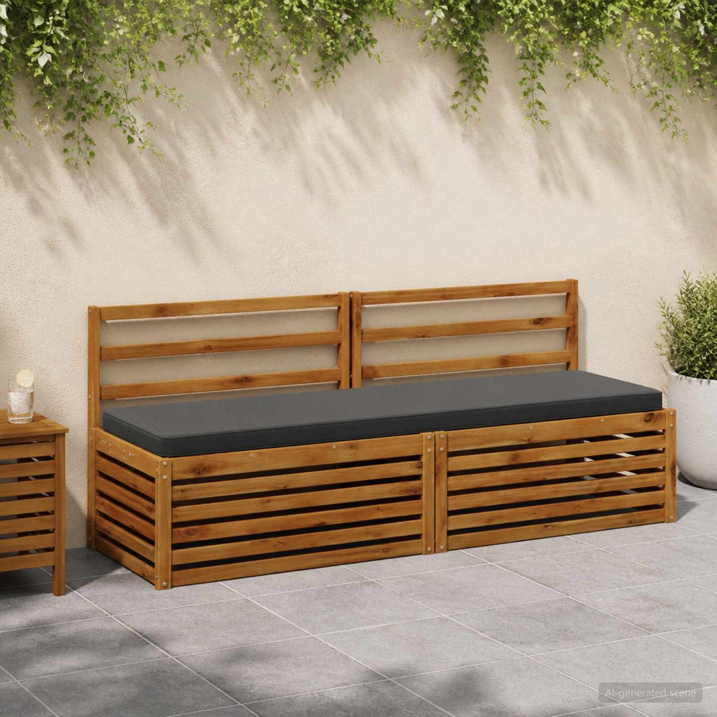 1-Piece Bench Cushion VUGHT 100% Polyester Anthracite