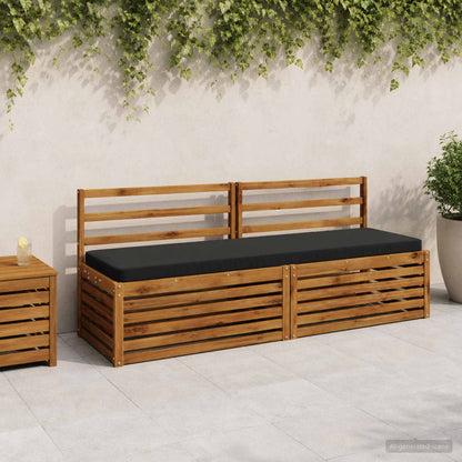 2-Piece Bench Cushions VUGHT 2 pcs 100% Polyester Black