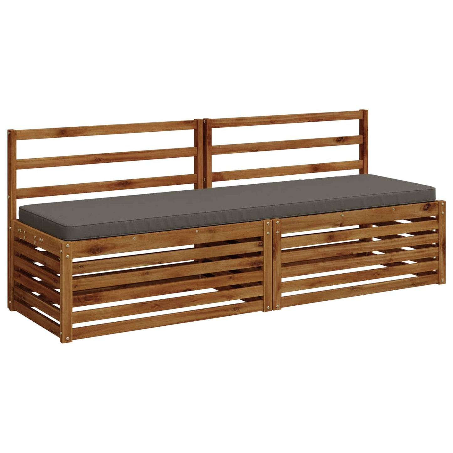 1-Piece Bench Cushion VUGHT 100% Polyester Grey 200 x 50 x 5 cm