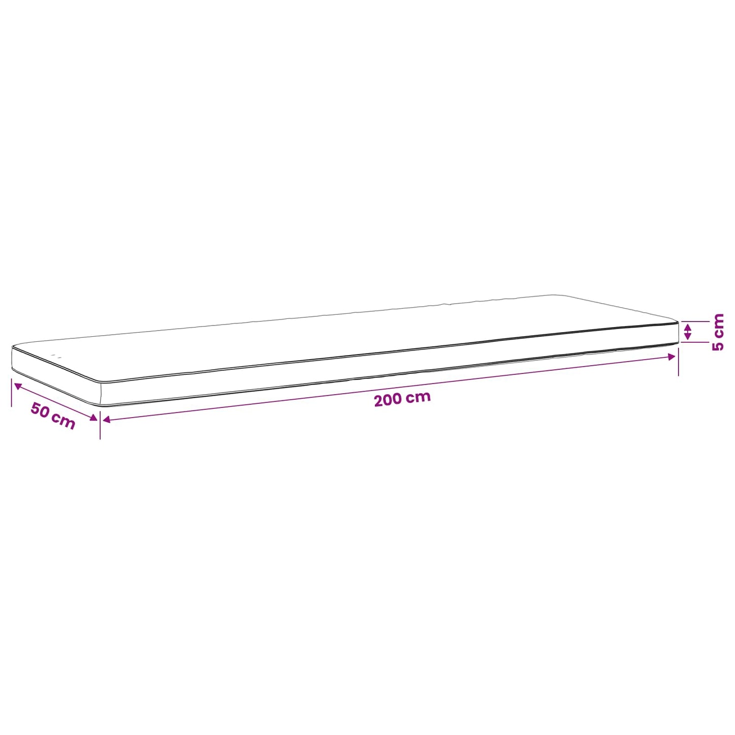 2-Piece Bench Cushions VUGHT 2 pcs 100% Polyester Black