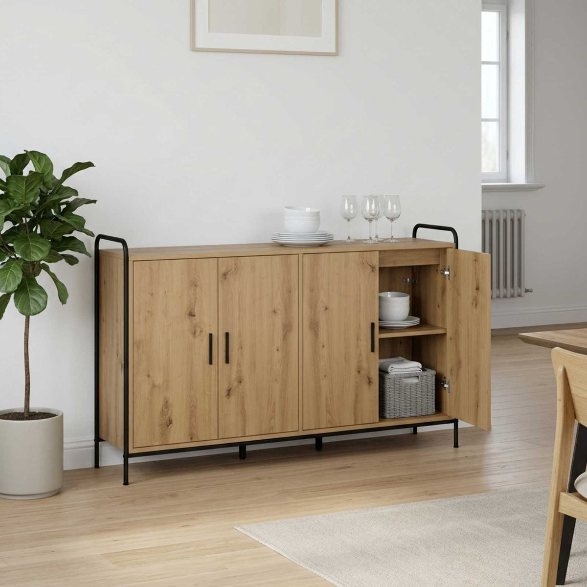 Sideboard Artisan Oak 135 x 33 x 81 cm Engineered Wood