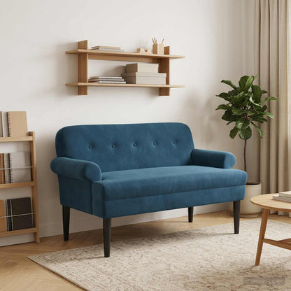 Loveseat with Button Tufted Blue 120 x 66 x 78 cm Velvet