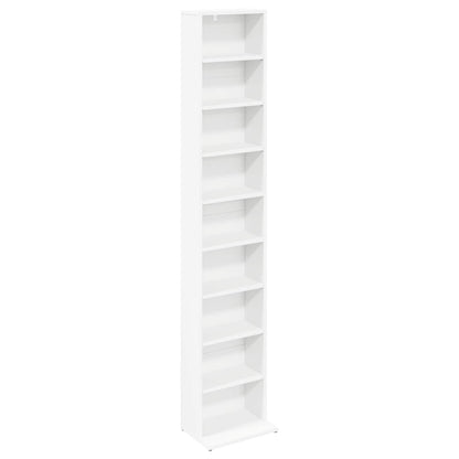 CD Cabinet White 33 x 23.5 x 175 cm Engineered Wood