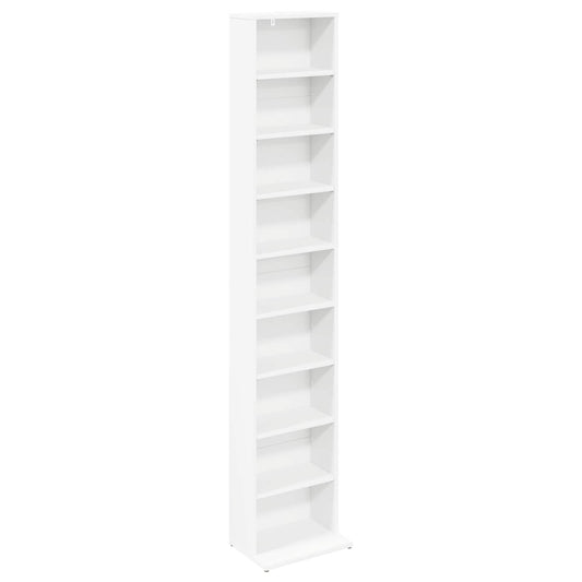 CD Cabinet White 33 x 23.5 x 175 cm Engineered Wood