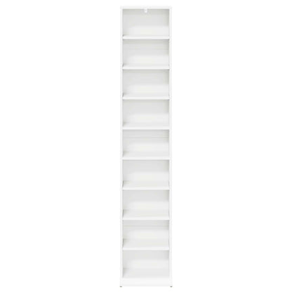 CD Cabinet White 33 x 23.5 x 175 cm Engineered Wood