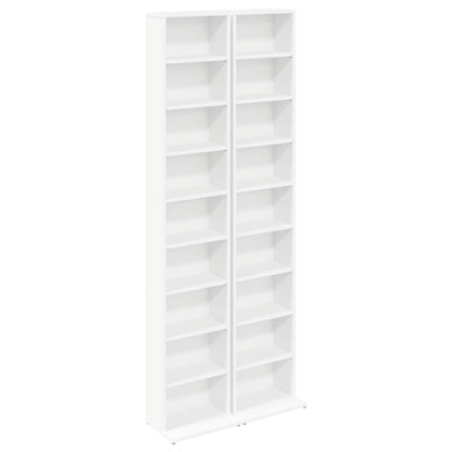 CD Cabinet 2 pcs White 33 x 23.5 x 175 cm Engineered Wood