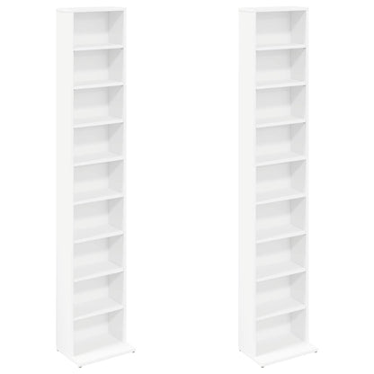 CD Cabinet 2 pcs White 33 x 23.5 x 175 cm Engineered Wood
