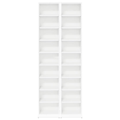 CD Cabinet 2 pcs White 33 x 23.5 x 175 cm Engineered Wood