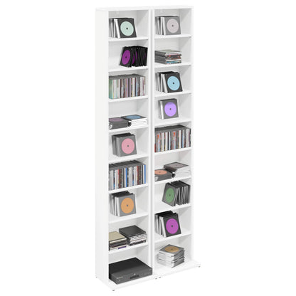 CD Cabinet 2 pcs White 33 x 23.5 x 175 cm Engineered Wood