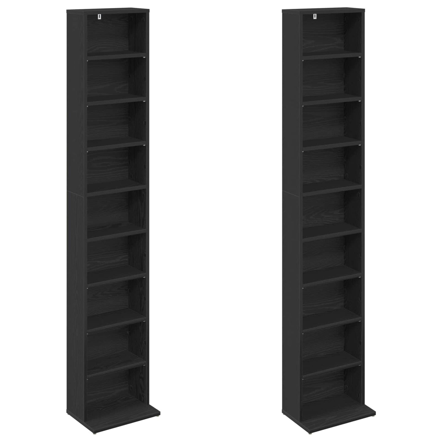 CD Cabinet 2 pcs Black Oak 33 x 23.5 x 175 cm Engineered Wood