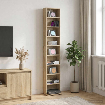 CD Cabinet Sonoma Oak 33 x 23.5 x 175 cm Engineered Wood