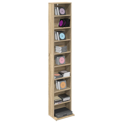 CD Cabinet Sonoma Oak 33 x 23.5 x 175 cm Engineered Wood