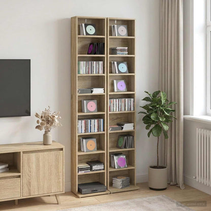 CD Cabinet 2 pcs Sonoma Oak 33 x 23.5 x 175 cm Engineered Wood