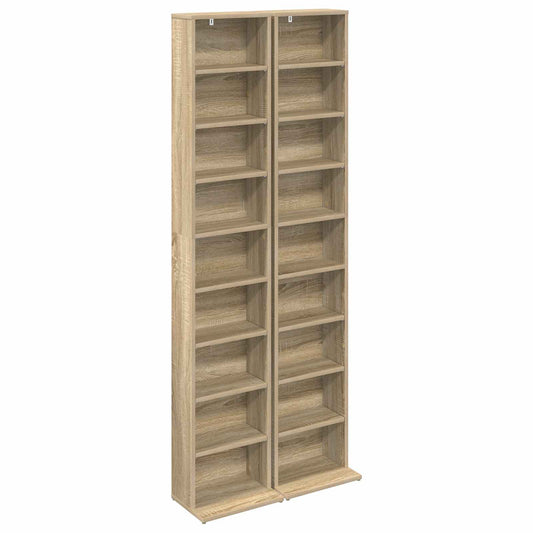 CD Cabinet 2 pcs Sonoma Oak 33 x 23.5 x 175 cm Engineered Wood