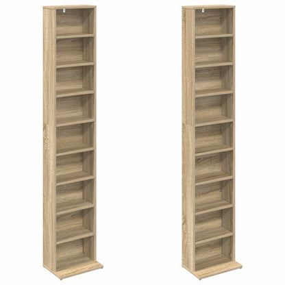 CD Cabinet 2 pcs Sonoma Oak 33 x 23.5 x 175 cm Engineered Wood