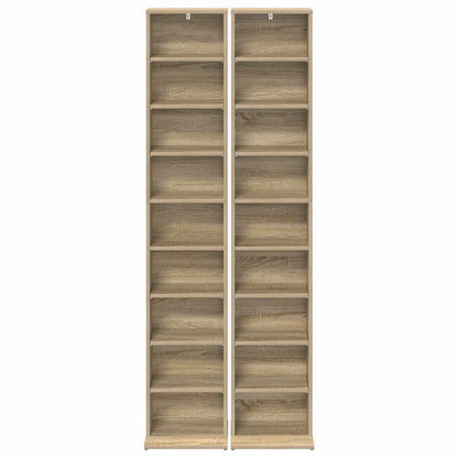 CD Cabinet 2 pcs Sonoma Oak 33 x 23.5 x 175 cm Engineered Wood