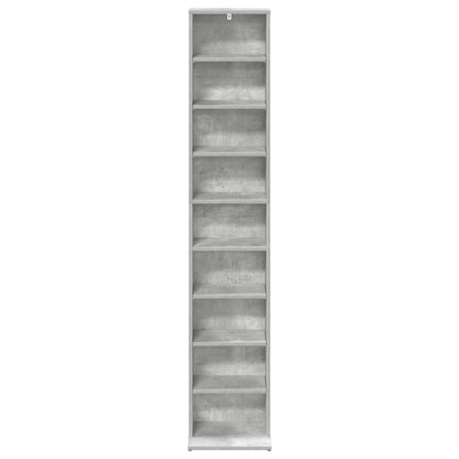 CD Cabinet Concrete Grey 33 x 23.5 x 175 cm Engineered Wood