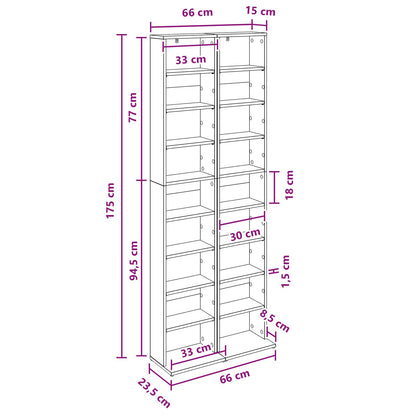 CD Cabinet 2 pcs Concrete Grey 33 x 23.5 x 175 cm