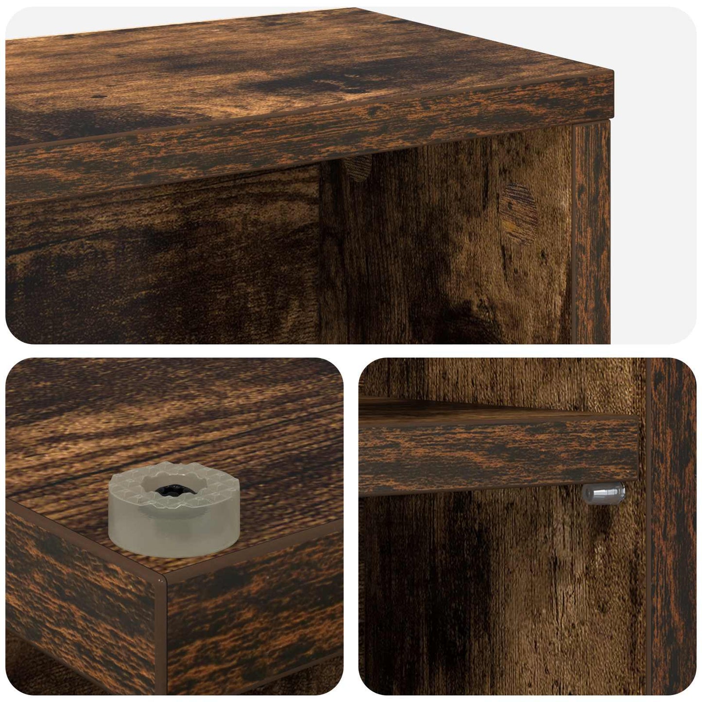 CD Cabinet Smoked Oak 33 x 23.5 x 175 cm Engineered Wood
