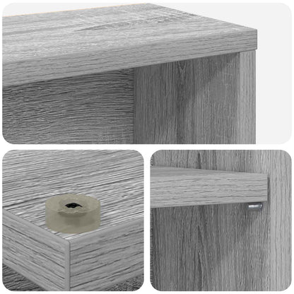 CD Cabinet 2 pcs Grey Sonoma 33 x 23.5 x 175 cm Engineered Wood