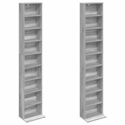 CD Cabinet 2 pcs Grey Sonoma 33 x 23.5 x 175 cm Engineered Wood