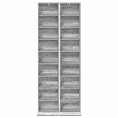 CD Cabinet 2 pcs Grey Sonoma 33 x 23.5 x 175 cm Engineered Wood