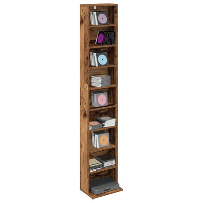 CD Cabinet Old Wood 33 x 23.5 x 175 cm Engineered Wood