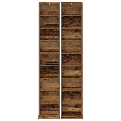 CD Cabinet 2 pcs Old Wood 33 x 23.5 x 175 cm Engineered Wood