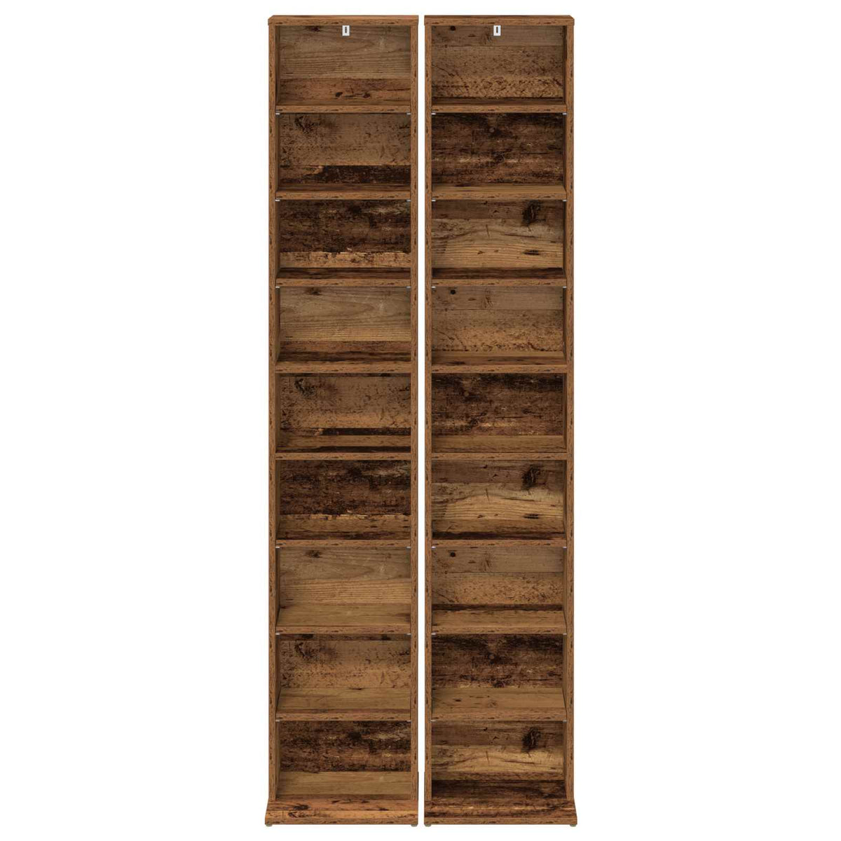 CD Cabinet 2 pcs Old Wood 33 x 23.5 x 175 cm Engineered Wood