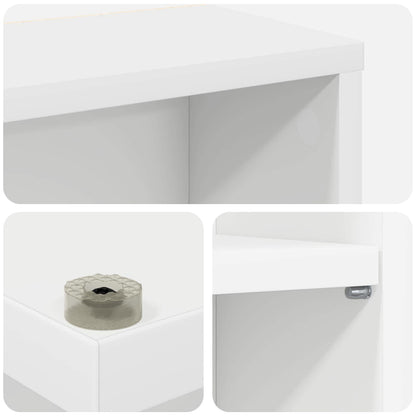 CD Cabinet White 65 x 23.5 x 175 cm Engineered Wood