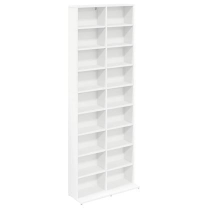 CD Cabinet White 65 x 23.5 x 175 cm Engineered Wood