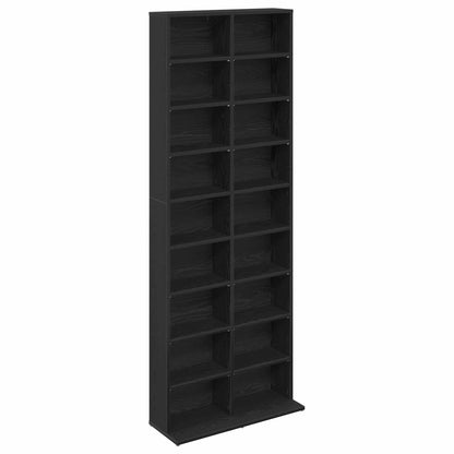 CD Cabinet Black Oak 65 x 23.5 x 175 cm Engineered Wood