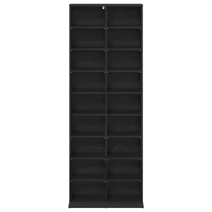 CD Cabinet Black Oak 65 x 23.5 x 175 cm Engineered Wood