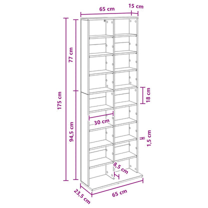 CD Cabinet Sonoma Oak 65 x 23.5 x 175 cm Engineered Wood