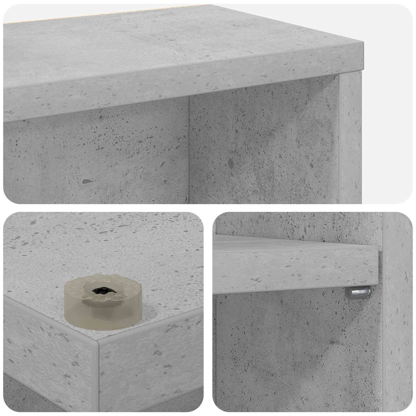 CD Cabinet Concrete Grey 65 x 23.5 x 175 cm Engineered Wood