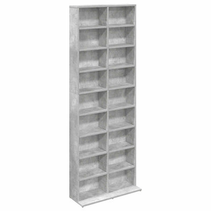 CD Cabinet Concrete Grey 65 x 23.5 x 175 cm Engineered Wood