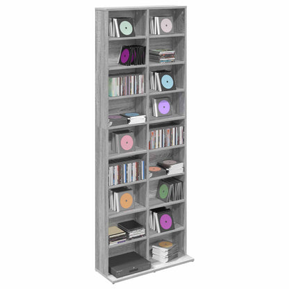 CD Cabinet Grey Sonoma 65 x 23.5 x 175 cm Engineered Wood