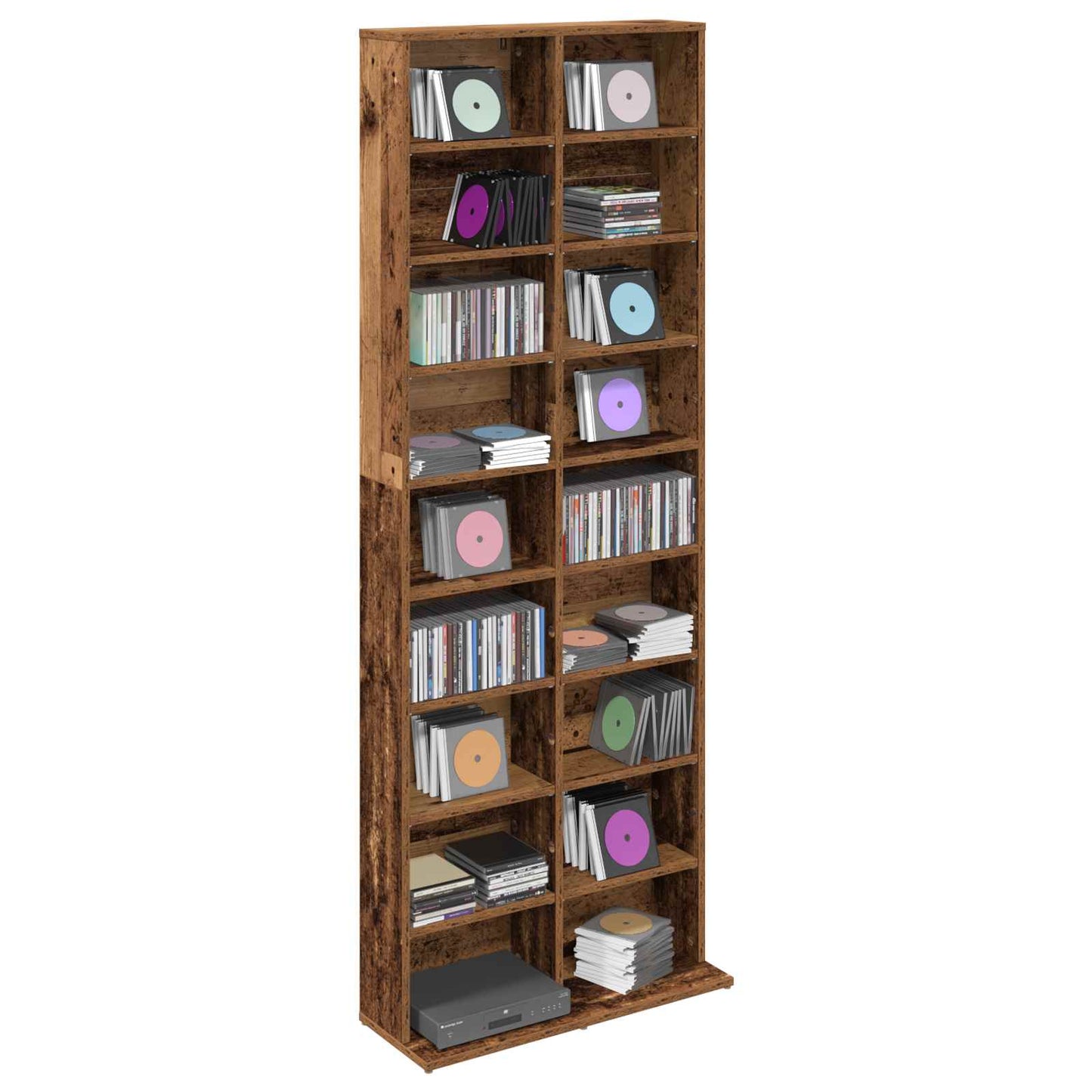 CD Cabinet Oak Wood 65 x 23.5 x 175 cm Engineered Wood