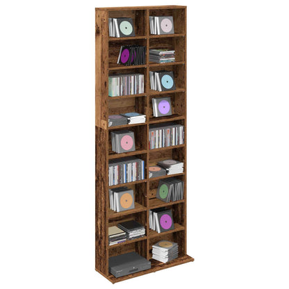 CD Cabinet Oak Wood 65 x 23.5 x 175 cm Engineered Wood