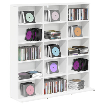 CD Cabinet White 96 x 23.5 x 97.5 cm Engineered Wood