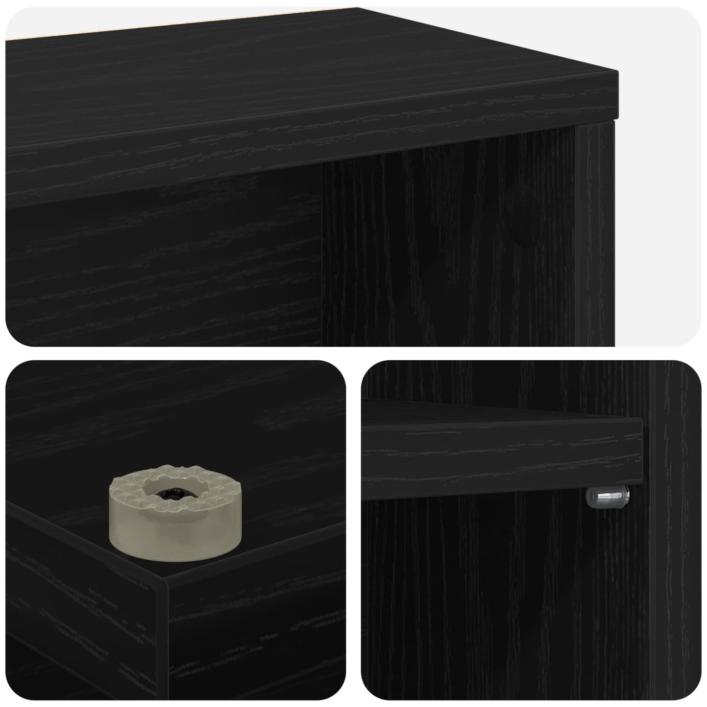 CD Cabinet Black Oak 65 x 23.5 x 97.5 cm Engineered Wood