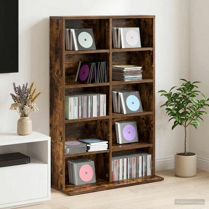 CD Cabinet Smoked Oak 65 x 23.5 x 97.5 cm Engineered Wood