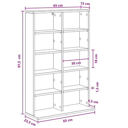 CD Cabinet Grey Sonoma 65 x 23.5 x 97.5 cm Engineered Wood