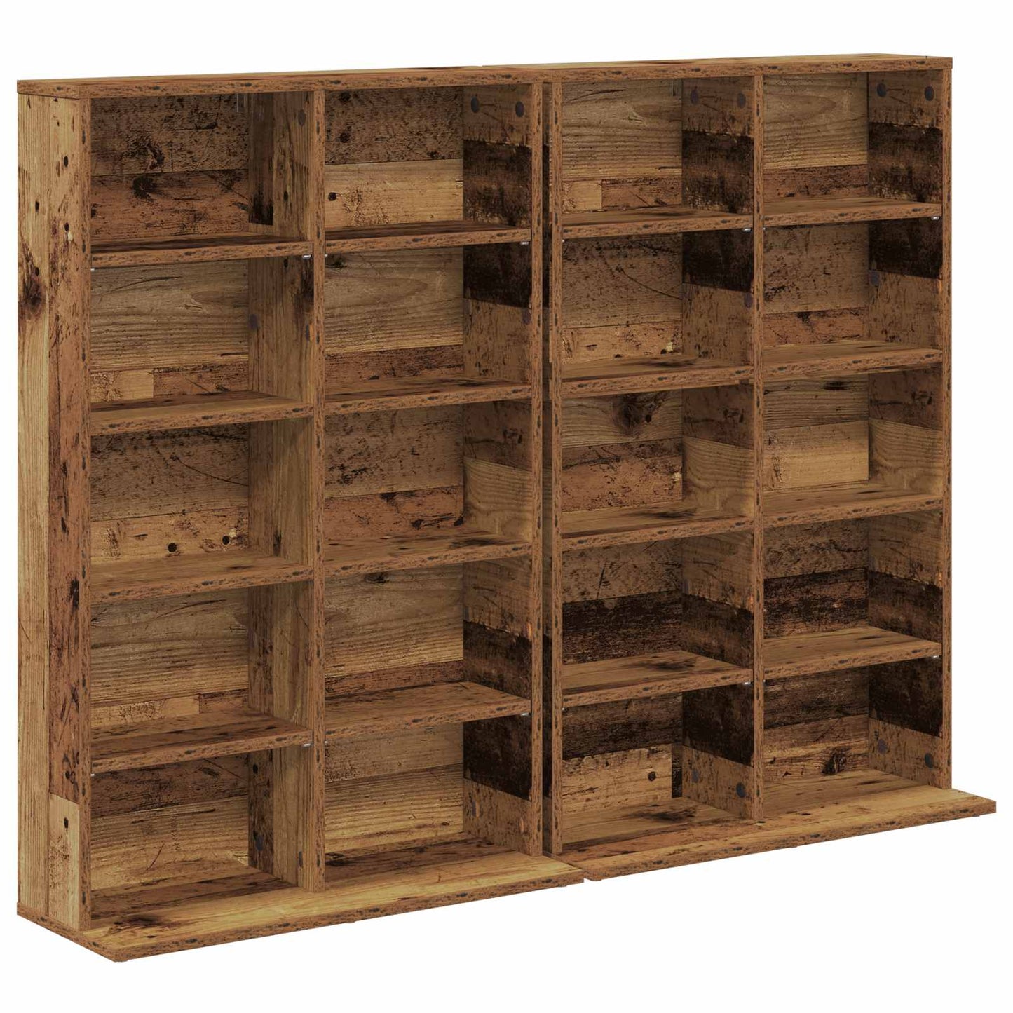 CD Cabinet 2 pcs Old Wood 65 x 23.5 x 97.5 cm Engineered Wood