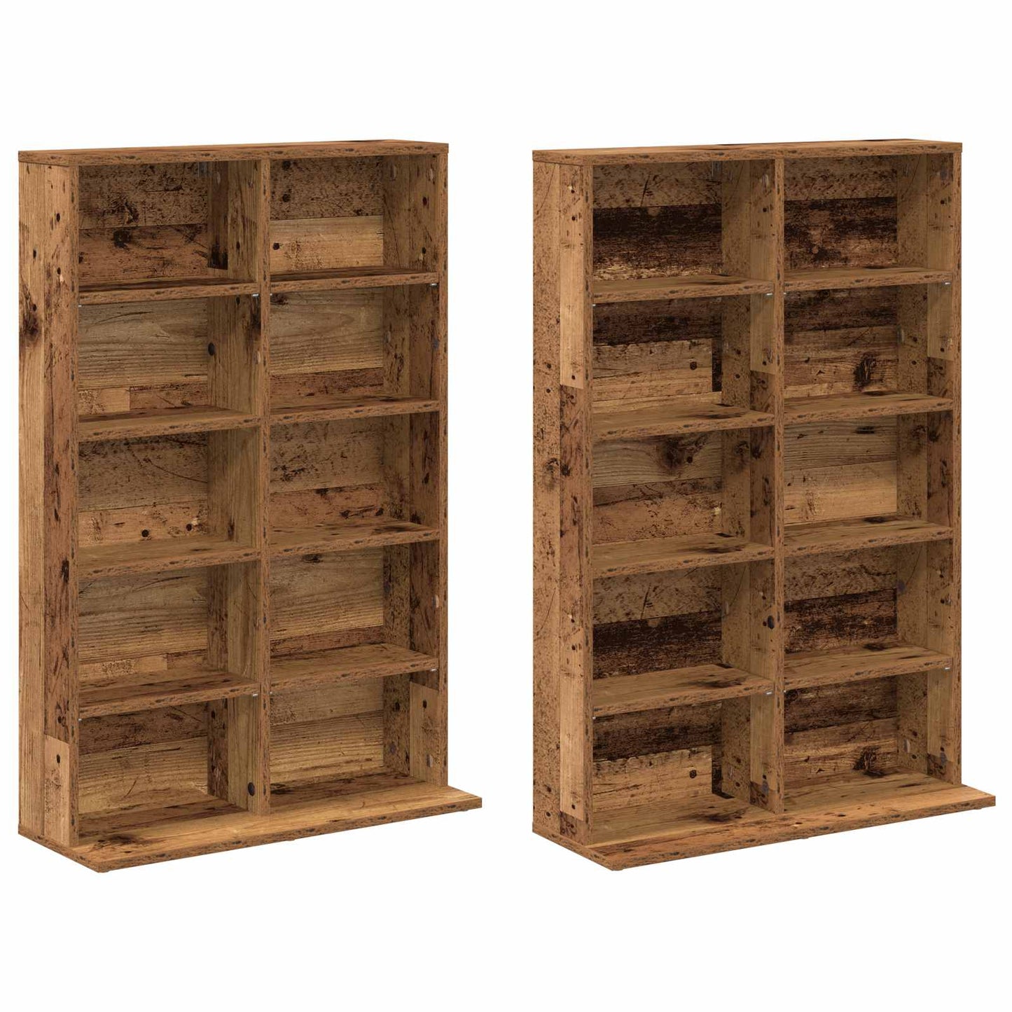 CD Cabinet 2 pcs Old Wood 65 x 23.5 x 97.5 cm Engineered Wood